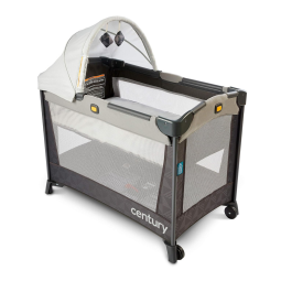 Berço Cercado Portátil 2 em 1 com Lençol Incluído, Century, Cinza