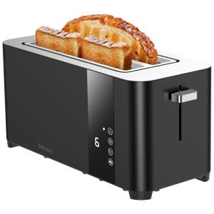 BBday Torradeira de 4 Fatias com Tela LCD e 6 Níveis de Tostagem 1300W, 110V, Preta