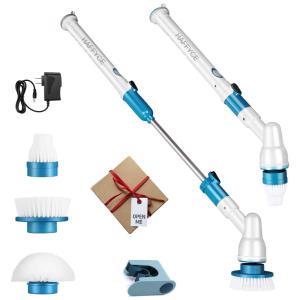 Vassoura Elétrica Rotativa 360 sem Fio com Cabo Flexível e 4 Acessórios, 110v, HAFFYCE JYC02, Azul