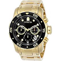 INVICTA Relógio Masc Original 0072 Pro Diver Collection Prova D'Água 200 Metros Dourado/Preto