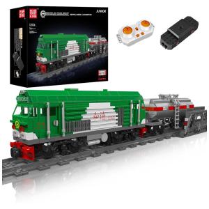 Kit de Construção Locomotiva a Vapor com 1090 Peças e Controle Remoto para Crianças e Adultos, Mould King 12026, Verde