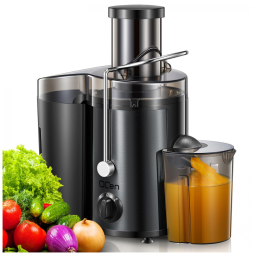 Centrífuga de Frutas 500mL com Bocal de Alimentação Largo, 2 Velocidades e Proteção Contra o Superaquecimento, 500W,110v, Qcen