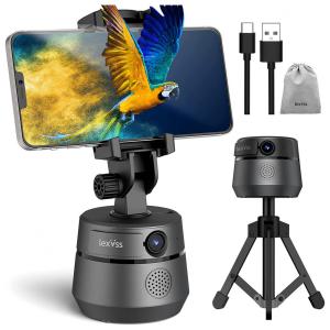 Lexvss Suporte para Celular com Rastreamento de Rosto 360 Automático, Preto