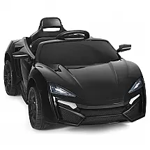 Carro Elétrico Infantil OLAKIDS Preto 12V 4 Rodas Suspensão Porta Dupla Controle Remoto LED 3 Velocidades Música USB TF
