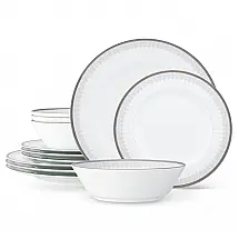 Aparelho de Jantar Noritake 12 Peças Porcelana Branca Redondo - Elegância e Sofisticação para Sua Mesa
