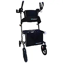 Andador para Idosos e Adultos com Assento, Apoio de Braço e Encosto, até 136 Quilos, LifeWalker, Prata e Preto
