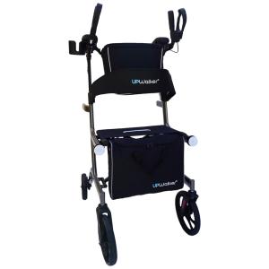 Andador para Idosos e Adultos com Assento, Apoio de Braço e Encosto, até 136 Quilos, LifeWalker, Prata e Preto