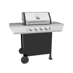 Churrasqueira a Gás 40.000 BTU com 4 Queimadores e Mesas Laterais em Aço Inoxidável, ROYAL GOURMET GA4400T, Preto