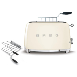 Conjunto Torradeira 2 Fatias e Suporte para Sanduíche SMEG, Cor Creme