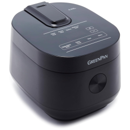 Panela de Arroz Elétrica 1,8L com Cesto Antiaderente e Display LED, 110V 500W, GreenPan, Preto Fosco
