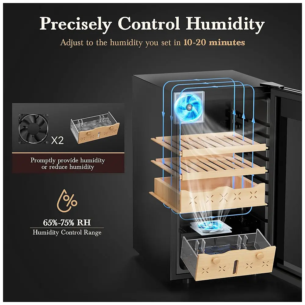 Humidor Elétrico Mojgar 65L Capacidade 500 Charutos Controle Digital Temperatura e Umidade — foto 3