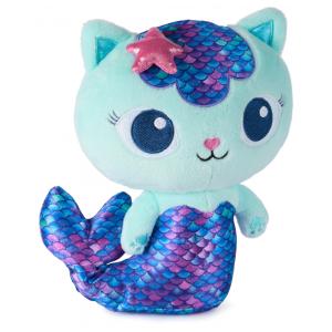 Gabby's Dollhouse: Pelúcia Premium FinTastic MerCat de 25,4cm com Cauda de Sereia Móvel - Brinquedo Interativo para Meninas e Meninos