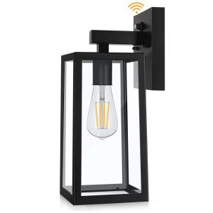 Arandela Luminária Clássica Externa de Parede à prova dágua com Sensor, Base E26, 1 Unidade, SHINE HAI 2032BC LS, Preto