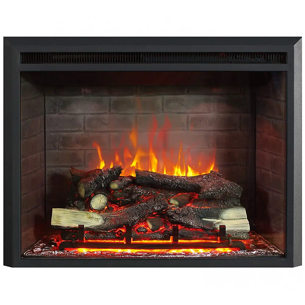 Lareira Elétrica de Embutir A68x88L com Controle Remoto, 110V 1500W, RICHFLAME, Preta