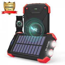 Powerbank Carregador Sem Fio portátil Qi 10000mAh Alta LED Solar Nautica Camping