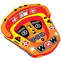 Boia Inflável Rebocável para 2 Pessoas WOW SPORTS Vermelha, Resistente e Confortável
