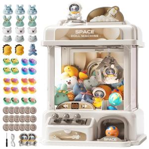 Máquina de Garra LFACHTER Vermelha – Mini Arcade Infantil com 15 Pelúcias, 20 Brinquedos, 20 Ovos-Surpresa, Luzes LED e Som