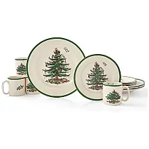 Aparelho de Jantar Spode Christmas Tree 12 Peças Faiança Serviço para 4 Coleção Icônica