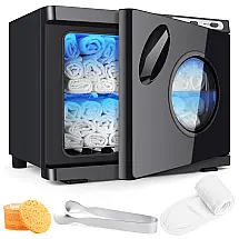 Aquecedor de Toalha Elétrico para Barbearia 23L com Janela Transparente, 110V, DEPFALL, Preto