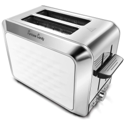 Torradeira Elétrica 2 Fatias, 7 Níveis de Tostagem, Aço Inoxidável, 1500W, 110v, FORTUNE CANDY COMIN18JU059803, Branco
