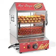 Estufa Elétrica para Hot Dog ROVSUN 30L, 175 Salsichas, 40 Pães, Aço Inox, 500W, Controle Temperatura 30-85°C, 2 Andares