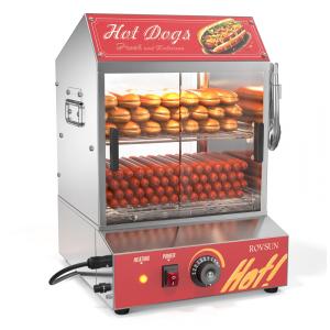 Estufa Elétrica para Hot Dog ROVSUN 30L, 175 Salsichas, 40 Pães, Aço Inox, 500W, Controle Temperatura 30-85°C, 2 Andares