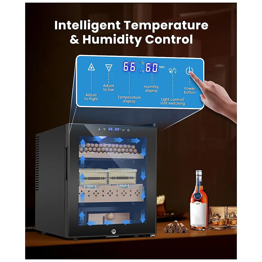 Humidor Elétrico RLPI Preto 50L Termostático Digital com Controle Temperatura e Umidade 115V — foto 2