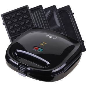 Máquina de Waffle B Placas Destacáveis Antiaderentes, 110v, ZZ S6141A B, Preto