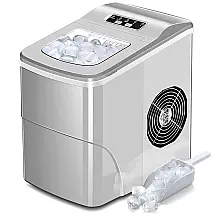 AGLUCKY Máquina de Gelo Automática Portátil até 11 kg de Gelo em 24h, 110V, Prata