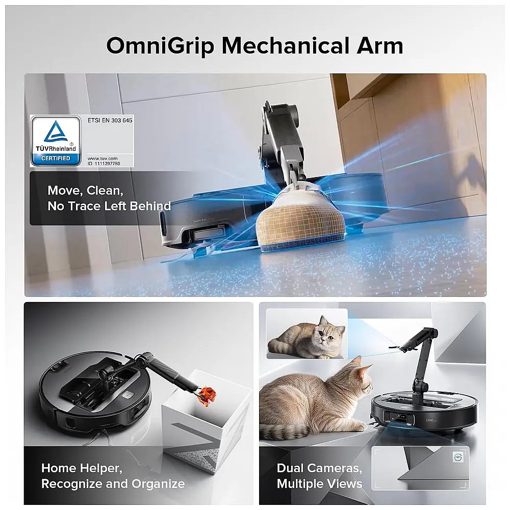 Robô Aspirador roborock Saros Z70, Braço OmniGrip, IA Potente, Sucção 22.000Pa, Ultraleve, FlexiArm Riser, AdaptiLift - 1200W. — foto 3