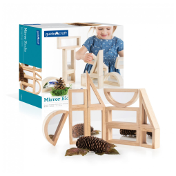 Blocos de espelho em madeira Guidecraft Mirror Blocks com 10 peças para exploração visual e atividades STEM na educação infantil