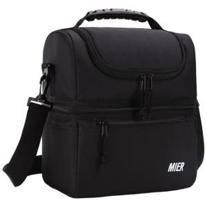 Bolsa Térmica Portátil 10L, Mantém Quente, Frio Por até 5H, MIER, Preto