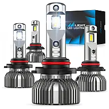 Kit Xenon Lâmpadas LED Branca 15000 Lumens 6500K, 9005, HB3 e 9006, HB4, 2 Peças, NILIGHT NE3506, Preto