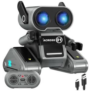 Robô Interativo com Controle Remoto, Música e Ohos de LED para Crianças de 3 Anos, Azul