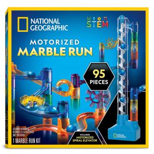 Blue Marble: National Geographic Marble Run com Elevador Motorizado - Kit de 95 Peças para Labirinto de Mármore com Elevador,Blue Marble