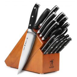 Conjunto de Facas em Aço Inoxidável com Bloco de Bancada, 19 Peças, HENCKELS model, Preto