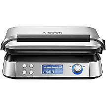 AICOOK Máquina de Waffle com Tela LCD Inteligente, 2 Fatias, 5 Predefinições, 1600W, 110V