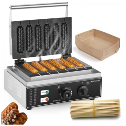 Máquina de Hot Dog Profissional até 6un Por Vez em Aço Inoxidável, 110V 1550W, Moongiantgo, Prata