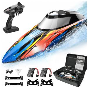 Barco de Controle Remoto para Adultos com Velocidade Máxima de 32 km/h, 2 Baterias e Bolsa de Transporte, ALPHAREV R308, Colorido