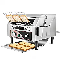 Torradeira Comercial WICHEMI de Correia, 450 Fatias/Hora, 2600W, Aço Inoxidável, Controle Independente de Temperatura, 3 Modos