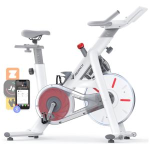 Bicicleta Ergométrica com Resistência Magnética e Bluetooth, MERACH, Branca