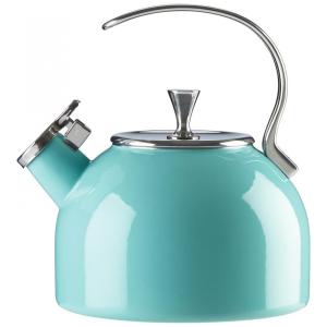 Chaleira de Chá 2.5L em Aço Inoxidável com Apito, Turquesa, turquesa, turquesa, KATE SPADE NEW YORK 857005, Azul turquesa