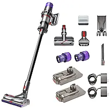 Aspirador de Pó sem Fio com 3 Acessórios 2 Baterias 2 Carregadores para Uso Doméstico, DYSON V11 Pro, Cinza