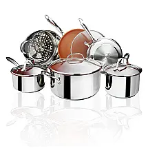 Conjunto de Panelas Antiaderente Revestida de Titânio, 10 Peças, GOTHAM STEEL, Prateado