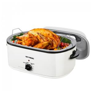 Panela Elétrica 24 Litros em Aço Inoxidável com Controle de Temperatura e Tampa Auto Reganhada, 110V 1450W, HEYNEMO, Branca