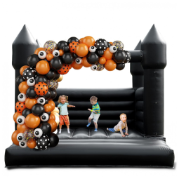 Casa de Saltos Comerciais Preta para Adultos, 100 PVC Casa de Saltos Comercial, Casa de Saltos para Adultos com Soprador, Relunch