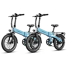 Bicicleta Elétrica Dobrável Jasion EB6 Azul 1000W Motor Brushless Bateria Embutida Removível 48V 375Wh Pneus 20" Fat Tire 7 Marchas 110V