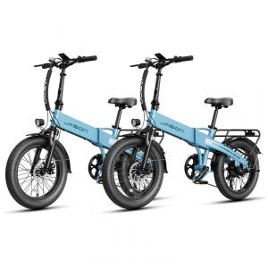 Bicicleta Elétrica Dobrável Jasion EB6 Azul 1000W Motor Brushless Bateria Embutida Removível 48V 375Wh Pneus 20" Fat Tire 7 Marchas 110V