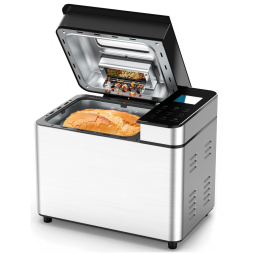 Máquina de Pão MERIOR 25 em 1, Aço Inoxidável, Dispensador Automático de Nozes, Timer 13H, Capacidade até 907 gramas, Voltagem 110V