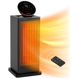 TABYIK Aquecedor Elétrico com Controle Remoto e Termostato 24H 110V, 1500W, Preto